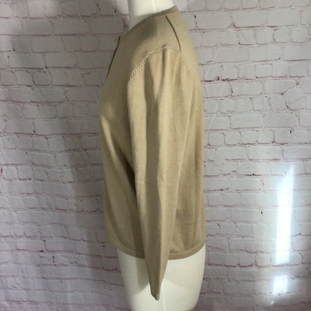 Liz Baker Petite Tan Long Sleeve Knit Cardigan - Size Small Petite - Picture 6 of 7